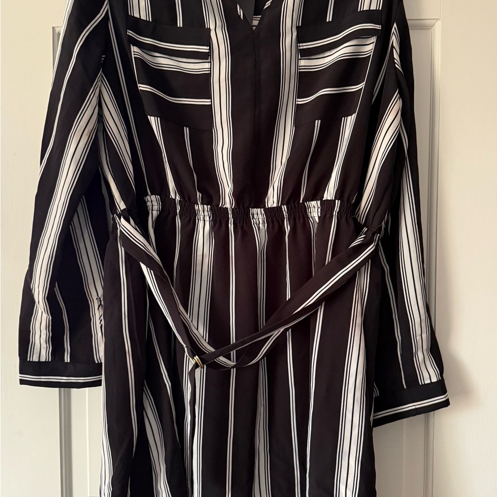 Black and White Striped Dress